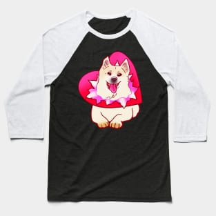 YOUR VALENTINE IS HERE (SHIBA SAMOYED) HEART PRESENT SHIRT Baseball T-Shirt